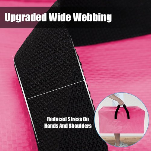 Cosy Family Extra Large Moving Bags - 8 Pack with Backpack Straps, Strong Handles & Zippers, Pink
