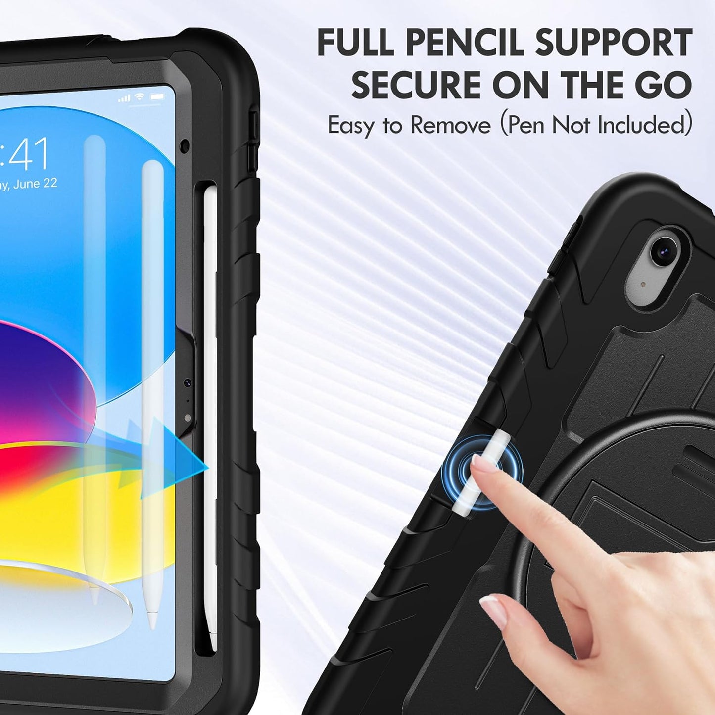 Kloium (A16) 11th (2025) 10th 10.9", 360 Case for iPad Generation & iPad Generation Heavy Duty Shockproof Rugged iPad