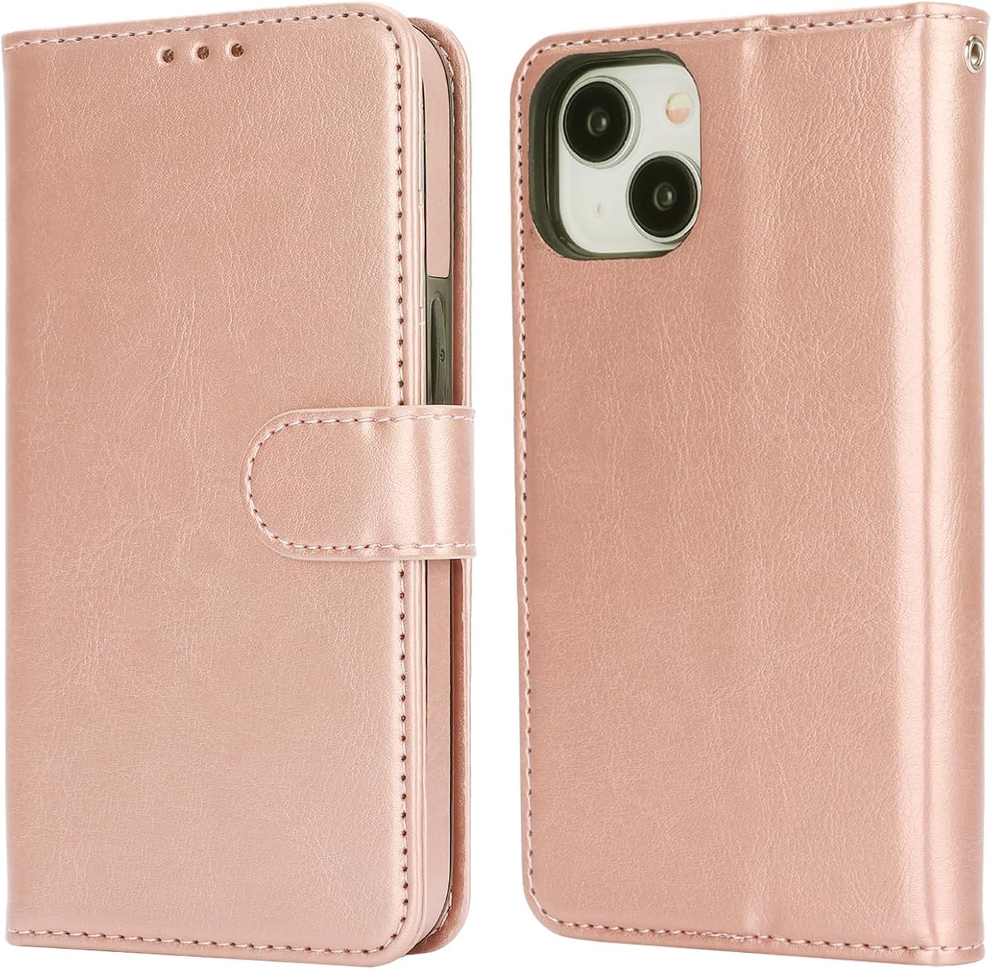 Bocasal 15 5G 6.1 inch Detachable Wallet Case for iPhone RFID Blocking Card Slots Holder Premium PU Leather Magnetic