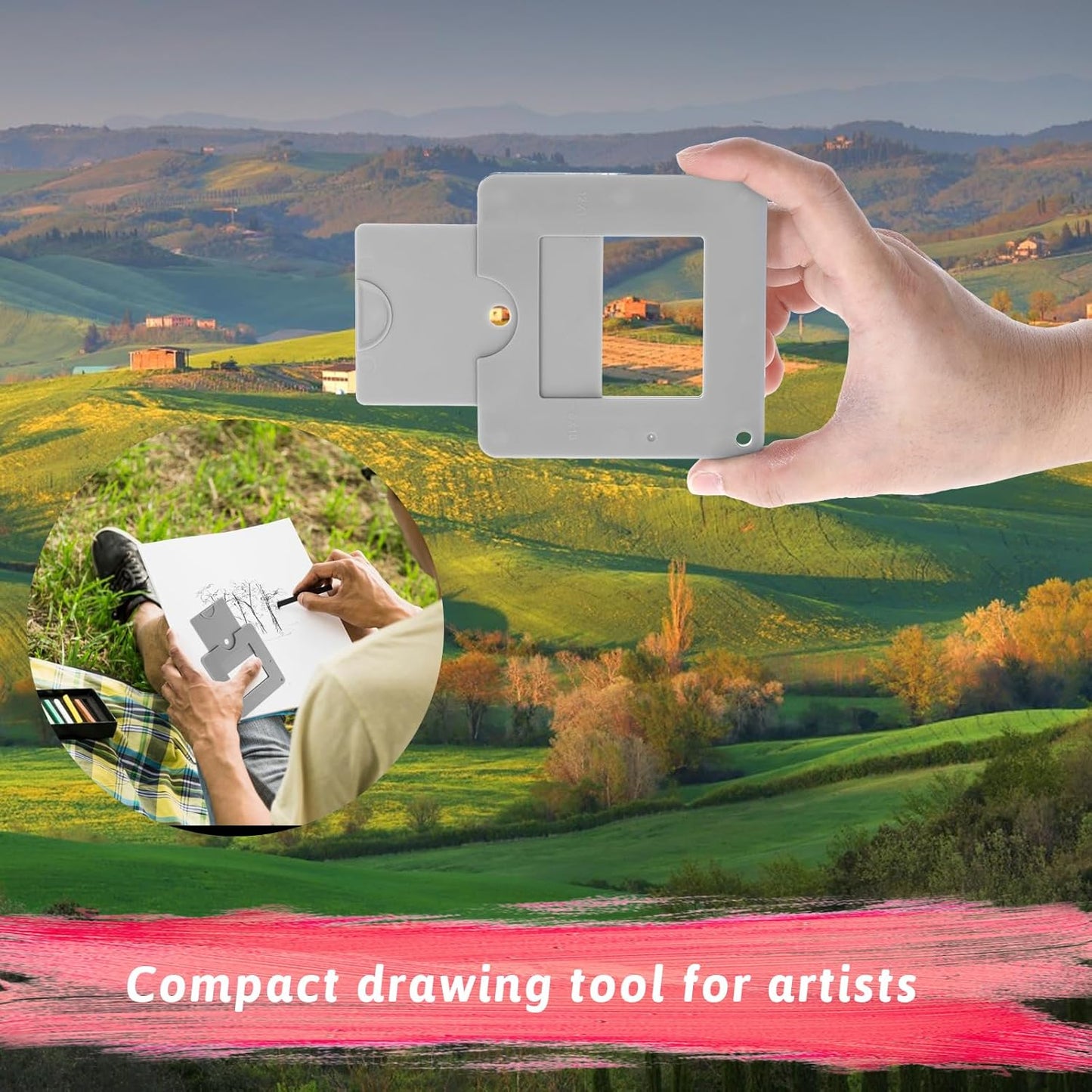 JIYIN Artist View Finder, View Finder with Sliding Mechanism ABS Plastic Optical View Finder Color Isolation View