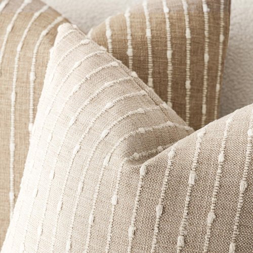 Foindtower Pack of 2 Decorative Jacquard Boucle Lumbar Throw Pillow Covers Accent Textured Striped Pillowcases Cozy Boho Cushion for Couch Sofa Bedroom Living Room Home Decor 12x20 Inch Natural Beige