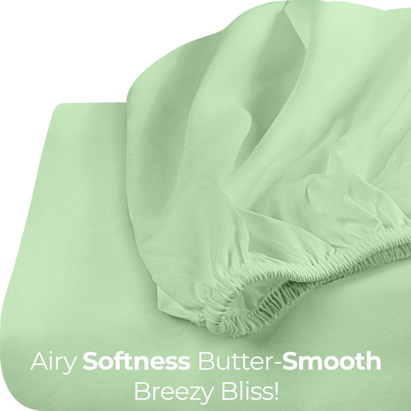Utopia Bedding King Fitted Sheet - Soft Microfiber - Deep Pocket - Fade Resistant - Sage Green