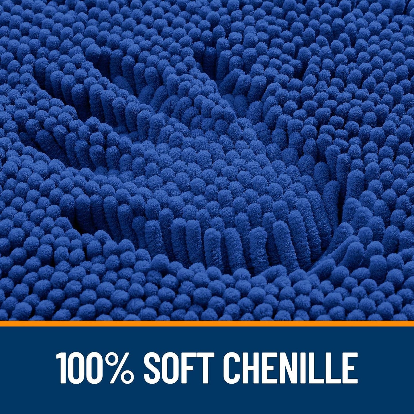 OLANLY Large Bathroom Rugs - Extra Soft Chenille Bath Mats | Quick-Dry, Machine Washable, 47x32, Royal Blue