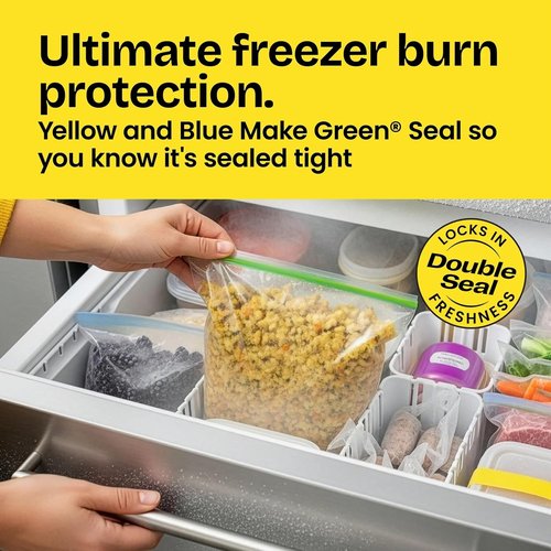 Glad Zipper Gallon Freezer Storage Bags - Set of 4 | Durable & Leak-Resistant Design