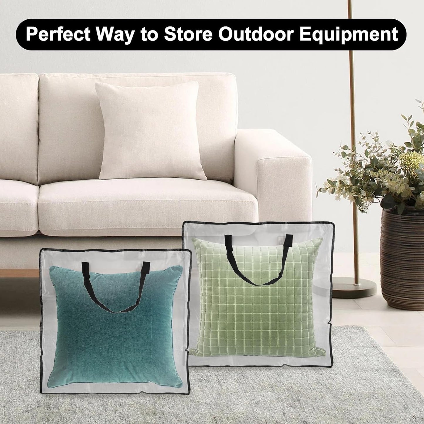 Skiennix Wreath Storage Bag - 5 Pack 26x9 Inch with Zipper & Handles | Underbed Organizer for Christmas Decor