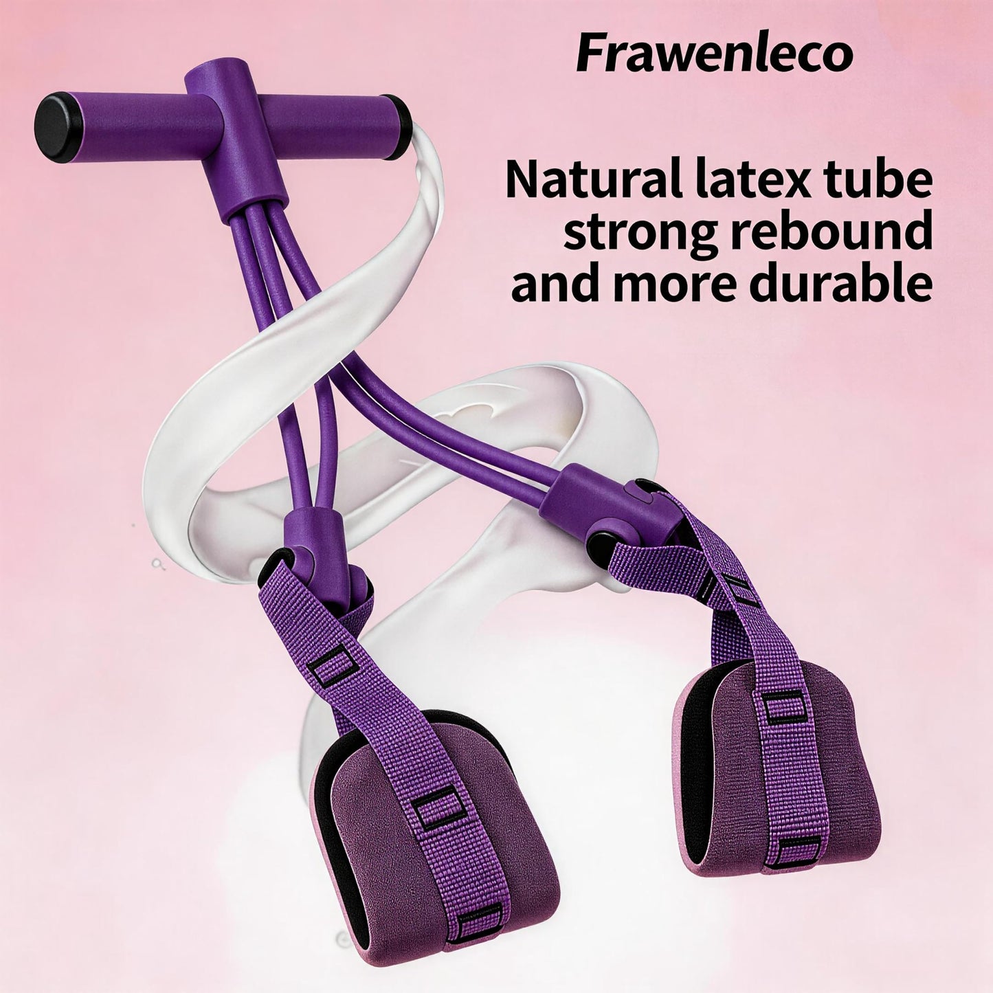 FRAWENLECO Fitness Resistance Bands with 4 Tube Pedal Ankle Puller, Elastic Yoga Pedal Stretch Band for Exercise, AB Training, Sit Up Equipment