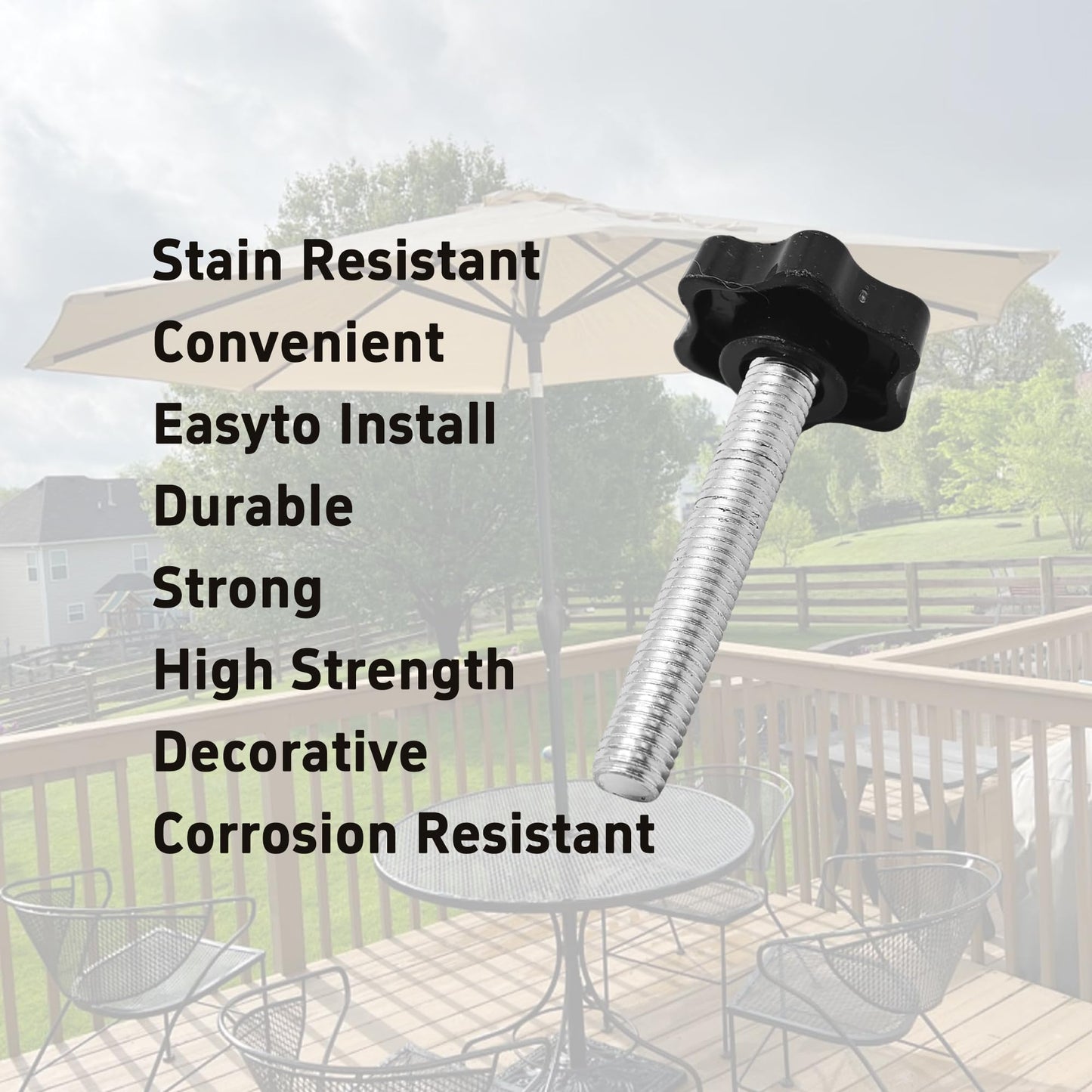 Runseaway 4Pcs M8 x 50mm Star Hand Knob Tightening Screws, Plastic Clamping Handle, Threaded Male Replacement Knob for Umbrella Base, Machines, Furniture, Tool Accessories