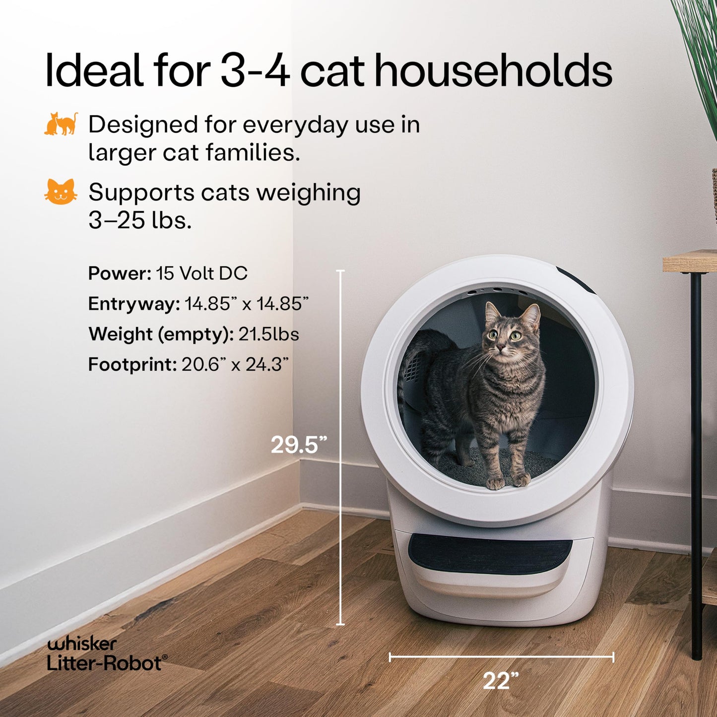 Whisker Litter-Robot 4 Supply Bundle, White - Automatic, Self-Cleaning Cat Litter Box, WiFi Enabled, Includes Litter-Robot 4, 3 OdorTrap Refills, 10 Liners, 30 Cleaner Wipes, & 2 Carbon Filters