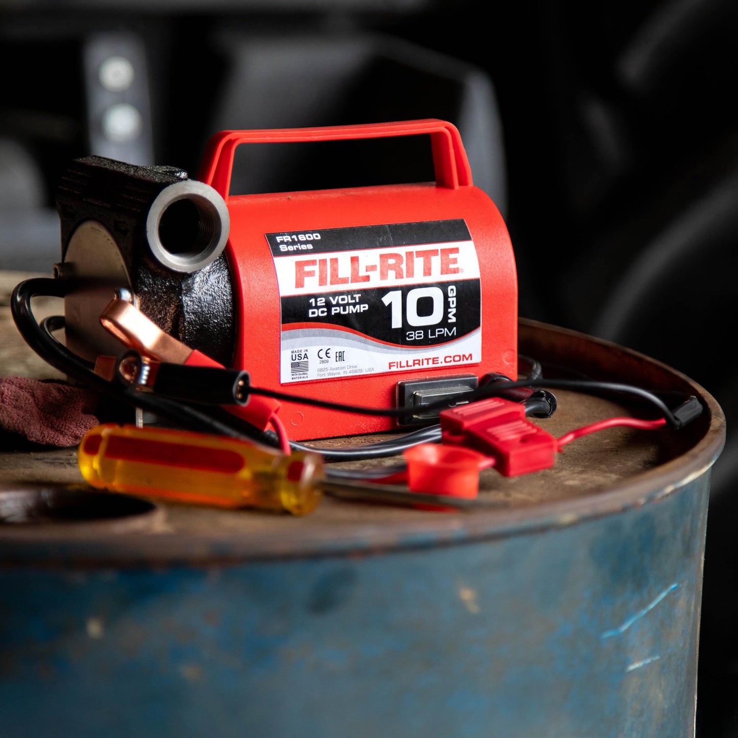 Fill-Rite FR1612 Portable Diesel Transfer Pump (Pump Only w/Power Cable & Battery Clips)