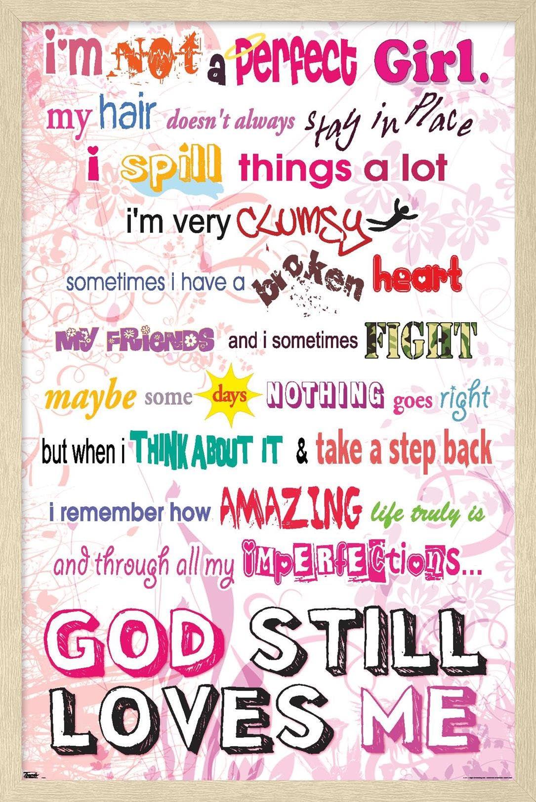 I'm Not Perfect Wall Poster, 22.4L" x 14.7W", Blonde Framed Version