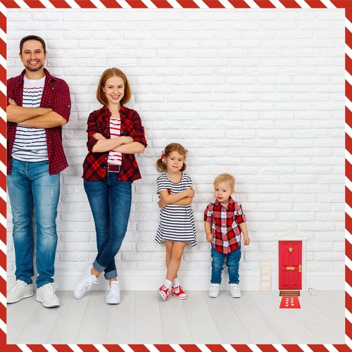 Christmas Elf Miniature Wooden Tooth Fairy Door Kit - Magical Red Fairy Door Set for DIY Room Decor | 18.5cm