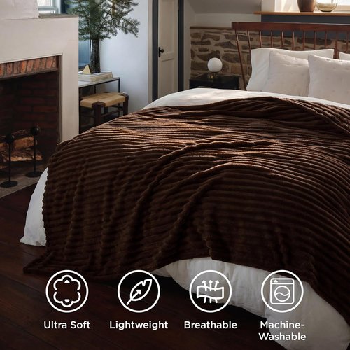 Bedsure GentleSoft Full Blanket - Cozy Dark Chocolate Throw for Bed, Perfect for Women & Girls, 84x90 Inches