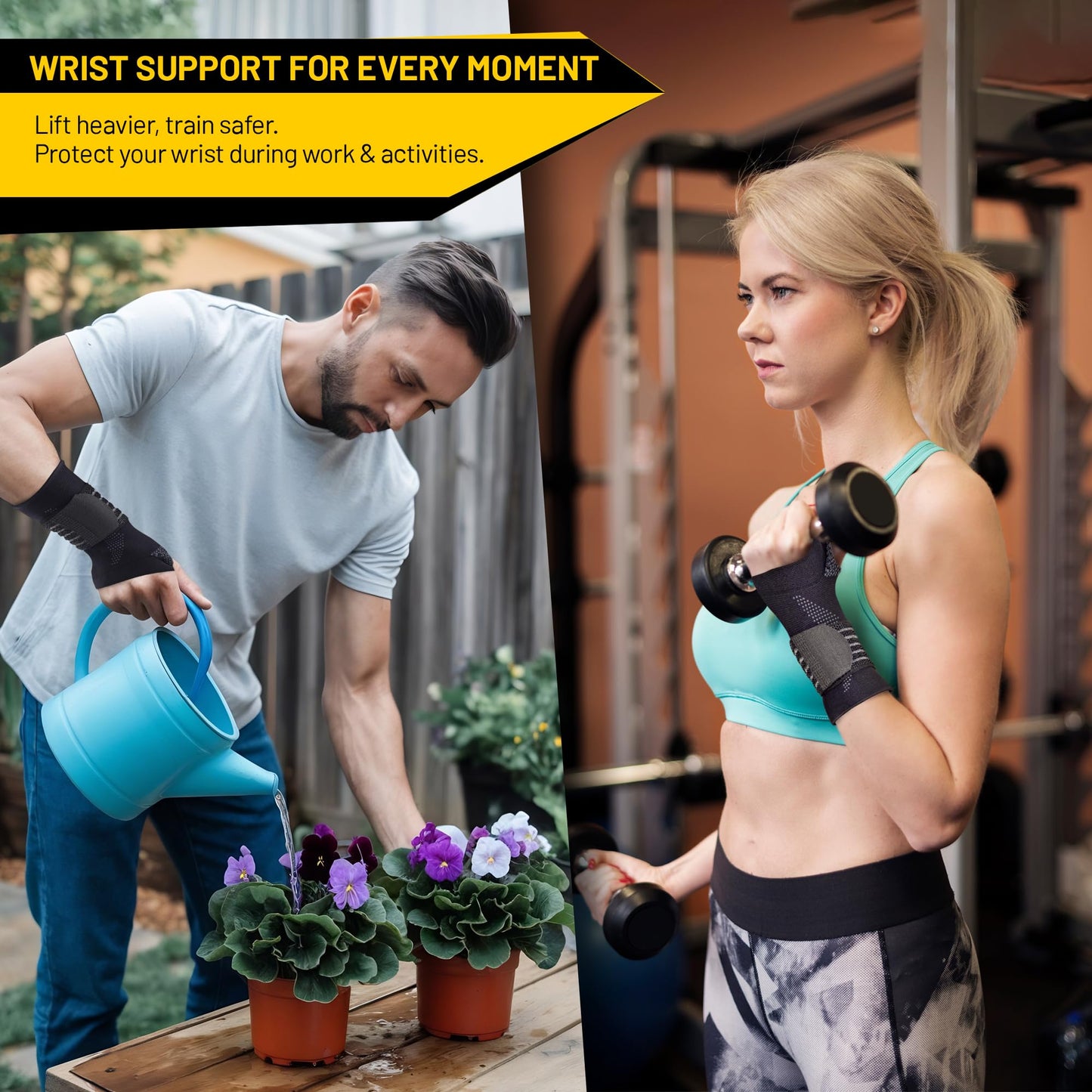 invera Adjustable Wrist Support Brace, Compression Sleeve, Unisex Wrist Protection Sleeve with Straps for Sprain, Carpal Tunnel, Arthritis, and Tendonitis (Large, 1, Unit)