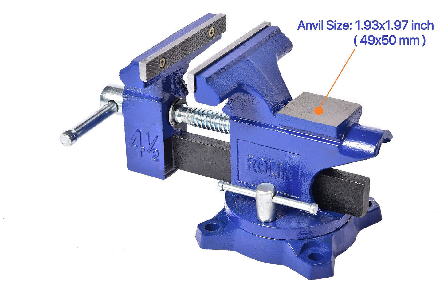 Rolin Vise Bench Vise 4-1/2 Inch With 240 Degree Swivel Base Clamp Tools Home Vises Rotation Base