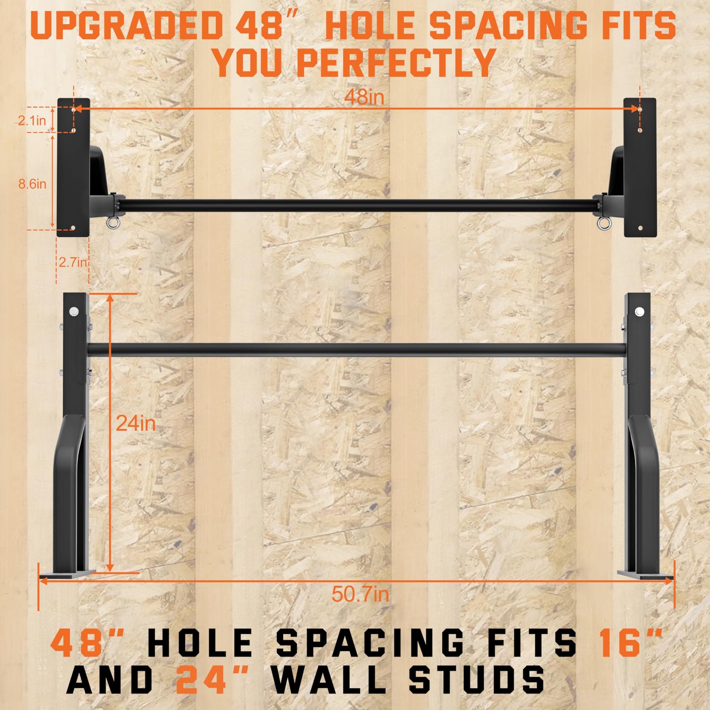 2026 Upgrade Pull Up Bar Wall Mounted - 600 lbs Heavy Duty Strength Training Pull-Up Bars, Ideal Rogue Pull Up Bar for Home and Commercial Gym, Easy Installation Chin Up Bar, Versatile Garage Pullup Bar