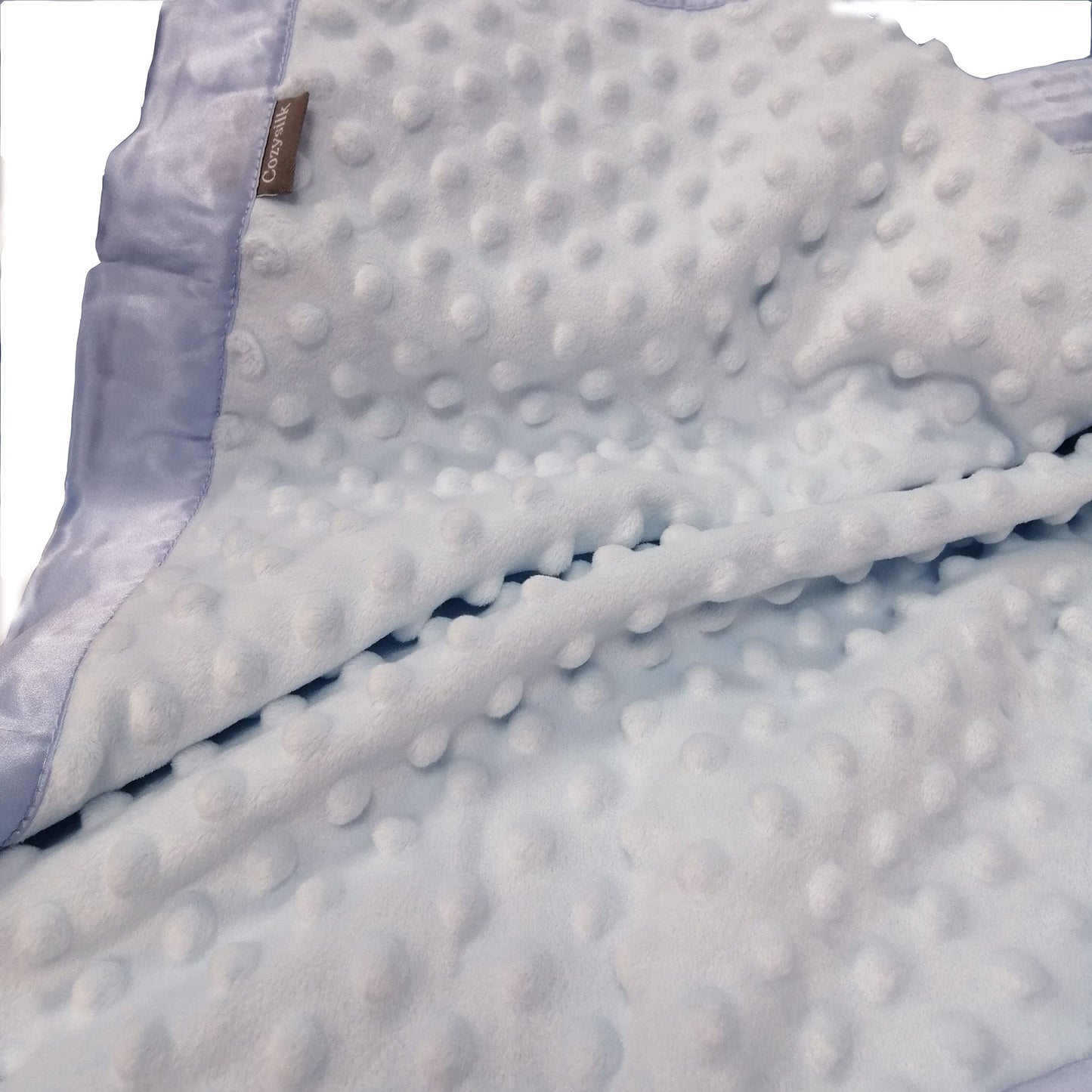 Cozysilk Baby Soft Silk Blanket - 100% Mulberry Silk On One Layer with Minky Plush Dot Blanket Backing - Reversible Double Layer, Gift for Girls/Boys Best for Summer (28 x 40 inch, Grey Blue)