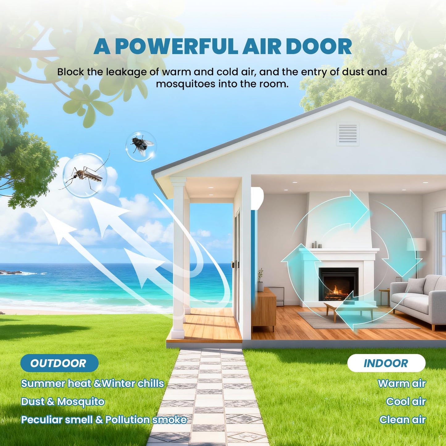 Crispaire 40" Commercial Air Curtain with Magnetic Switch & Remote - 2559 FPM High Velocity Air Door for Insect & Dust Control - 1527 CFM, 2-Speed Industrial Air Blower for Open Door, 110V