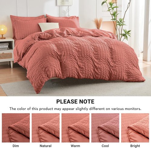 HYMOKEGE Coral California King Comforter Set - 7-Piece All-Season Luxury Bedding Set | Includes Comforter, Sheets & Pillowcases