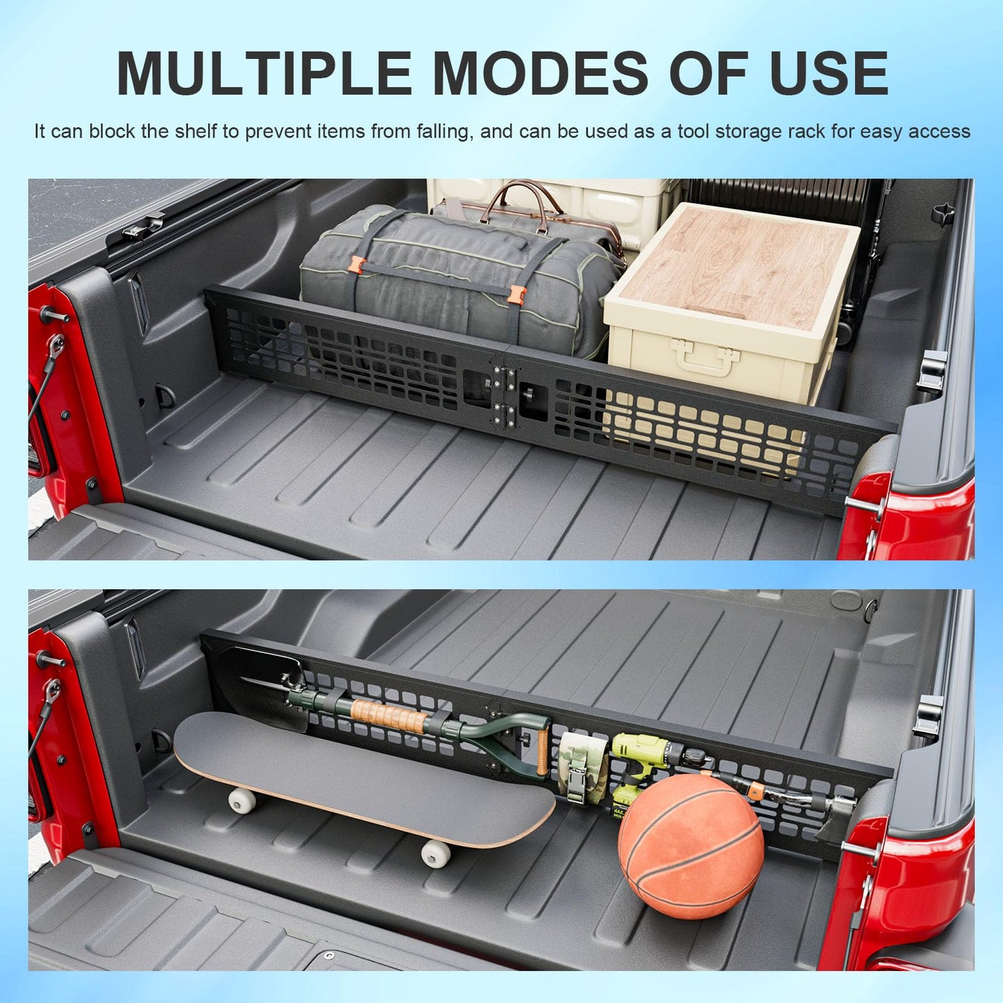 SZYANG Truck Bed Divider Compatible with 2020-2026 Jeep Gladiator Cargo Manager Molle Panel Truck Bed Organizer Replacement for 2020-2026 Jeep Gladiator Accessories