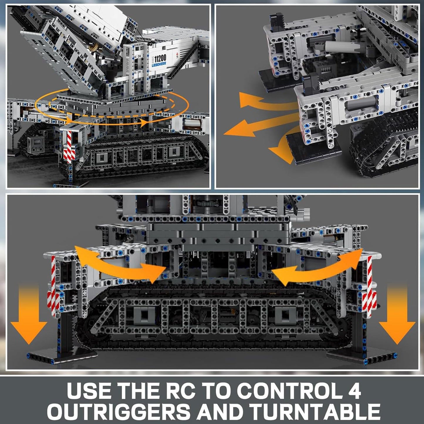 Mould King MOC Mobile Crane Truck Building Blocks Kits, Heavy-Duty Truck Sets to Build, APP Remote Control Large Engineering Crane, Construction Vehicles Model for Adults (4000 Pieces)
