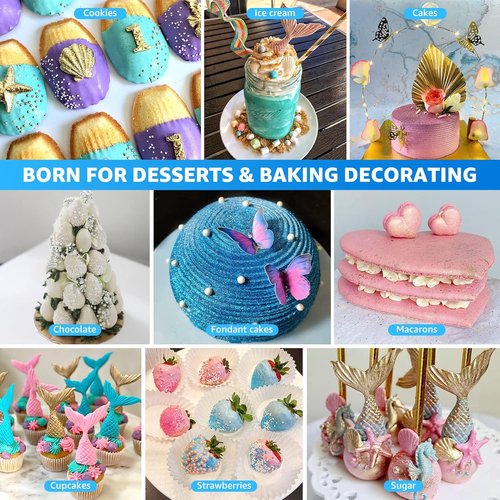 Edible Glitter by Edible Art | Blue Drink Glitter for Cocktails, Cupcakes & Desserts - Kosher Certified