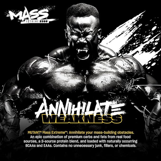 Mutant Mass Extreme Gainer ??Whey Protein Powder ??Build Muscle Size and Strength ??High Density Clean Calories (Cookies and Cream, 6 lbs)