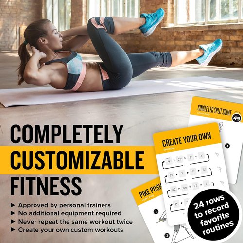 NewMe Fitness Bodyweight Workout Cards - Instructional Fitness Deck for Home & Gym Training (Vol 1)