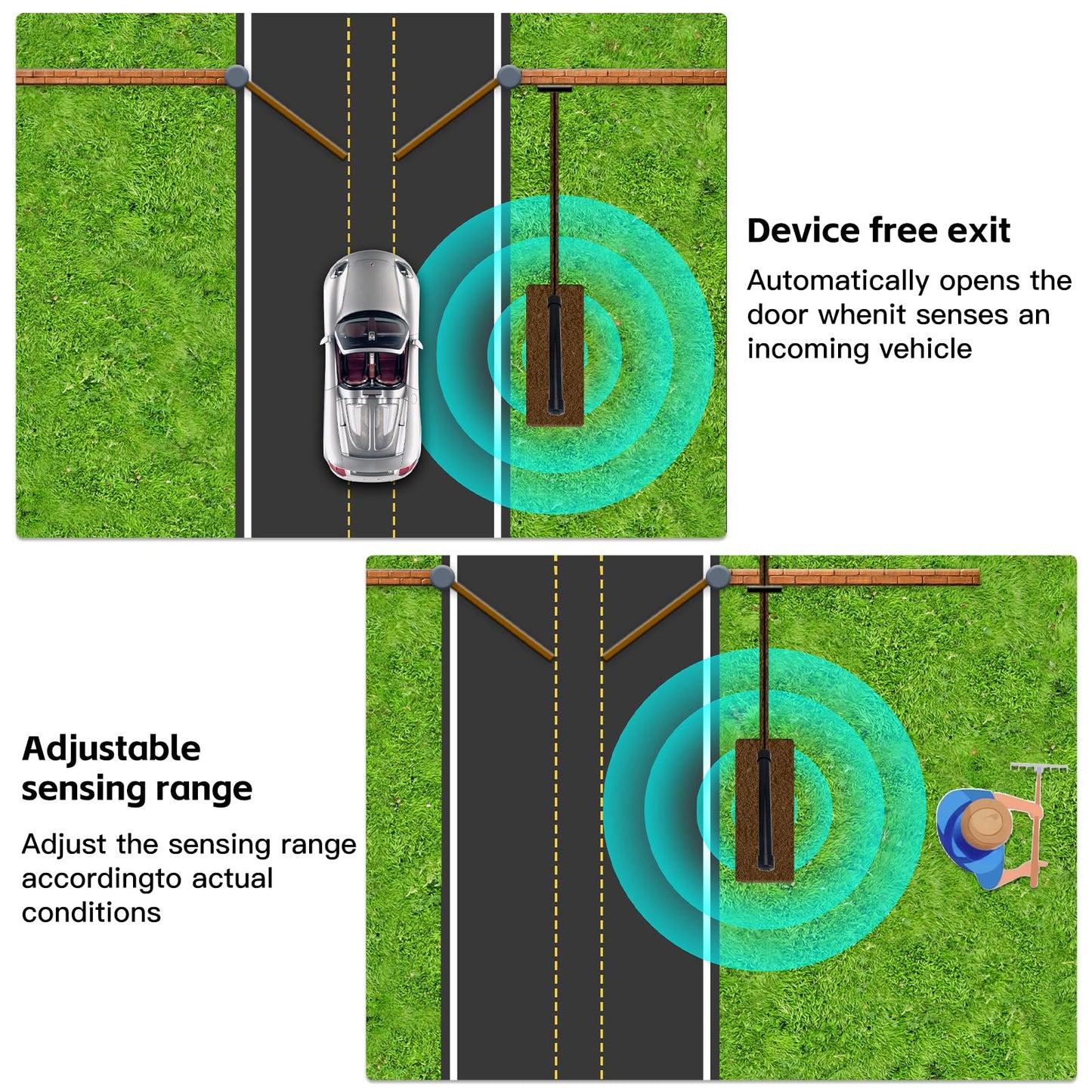 X X-HOUSE 2026 Upgraded Universal Wired Driveway Vehicle Exit Sensor Exit Wand for Automatic Gate Opener Car Detector with 50 ft Cable,Work with JUJIANG, Mighty Mule, Ghost Controls, LiftMaster,TOPENS