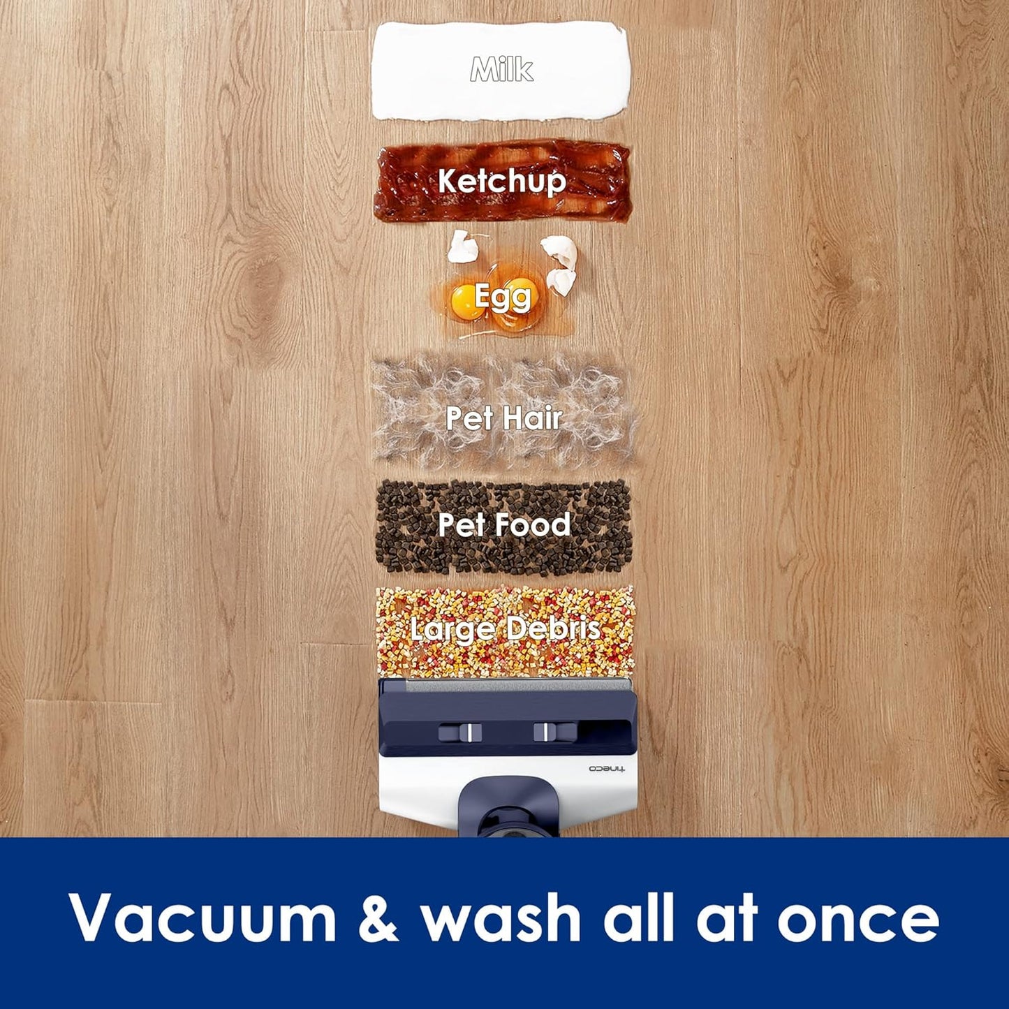 Tineco Floor ONE S5 Smart Cordless Wet Dry Vacuum Cleaner - Digital Display, Long Run Time, Blue