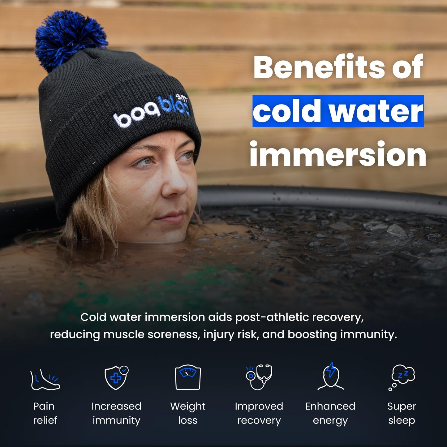 The Cold Pod Cold Plunge Tub: 85 Gal Round Tub with Full-Wrap UV-Reflective Insulation Cover Bundle for Indoor & Outdoors Use - Portable Ice Bath Tub for Athletes&Crossfitters &Wim Hof Enthusiasts
