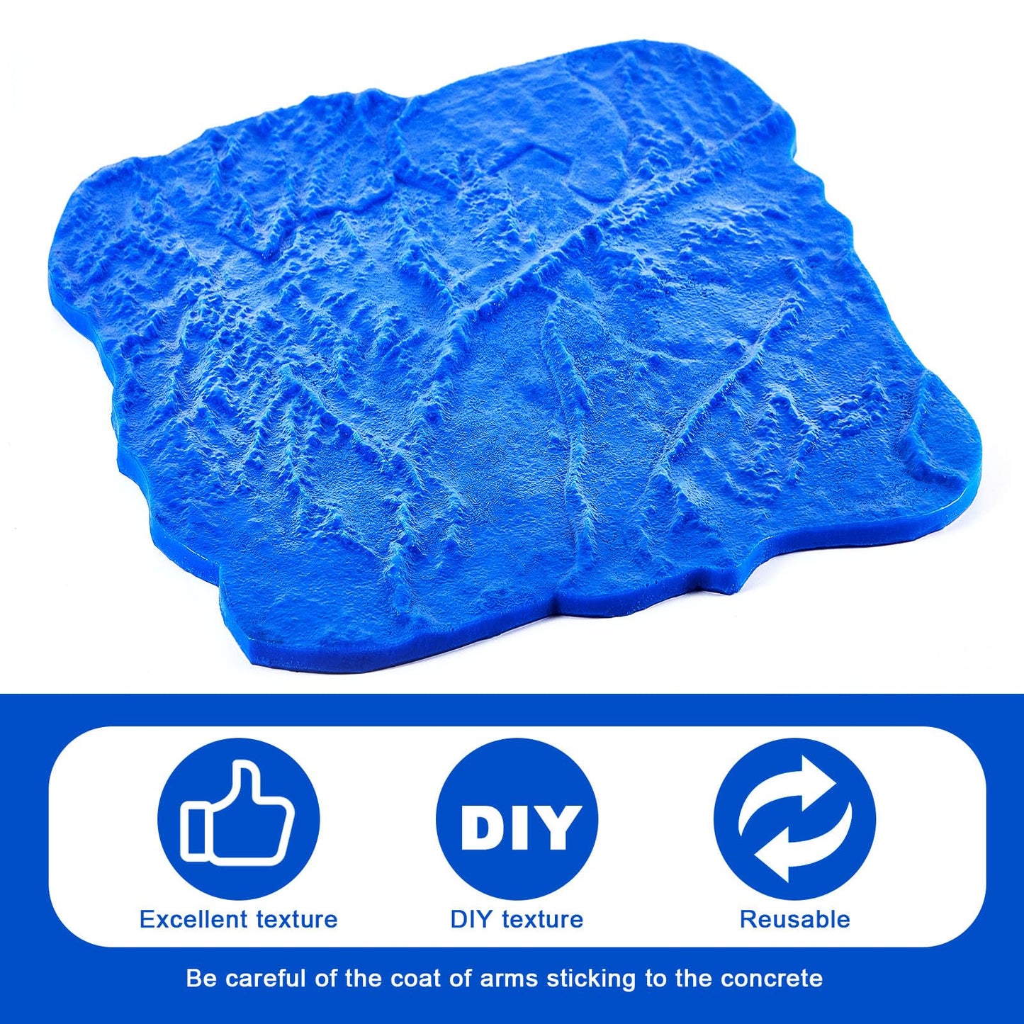 Gisafai 2 Pcs Concrete Stamps Mat Set Concrete Texturing Skin Polyurethane Stamp Stone Tile Texture Mat Seamless Slate Floor Imprint Molds for Walls Outdoor Decorative (18" X 18")