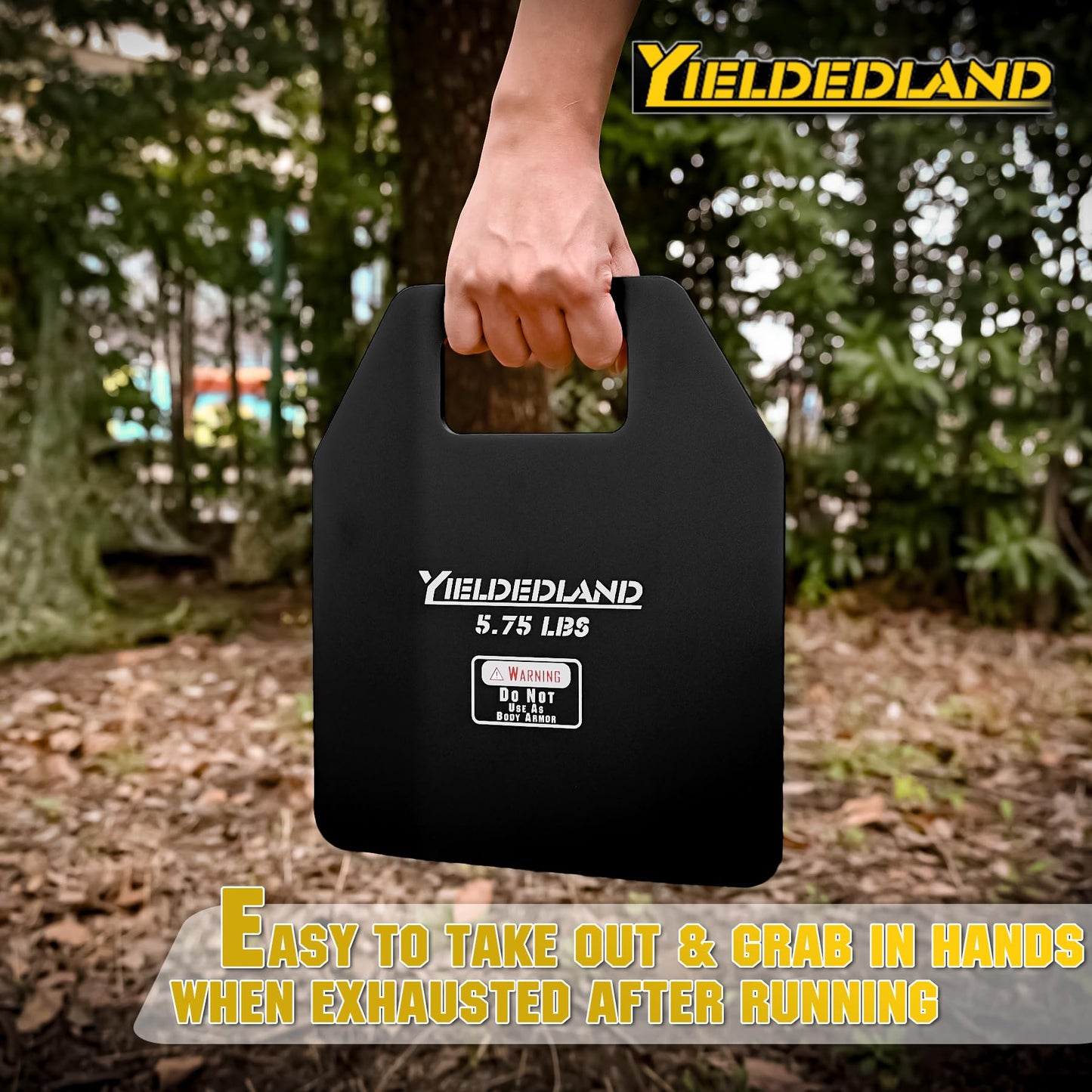 YIELDEDLAND Weight Vest Plates 5.75/8.75LB Pairs - Strength Training, Running, Heavy Workouts (Black, 5.75LB Plate)
