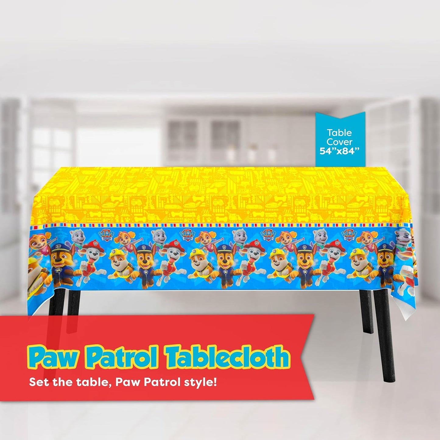Paw Patrol Tablecloth & Birthday Banner - Officially Licensed Party Decorations | Fun & Festive Design
