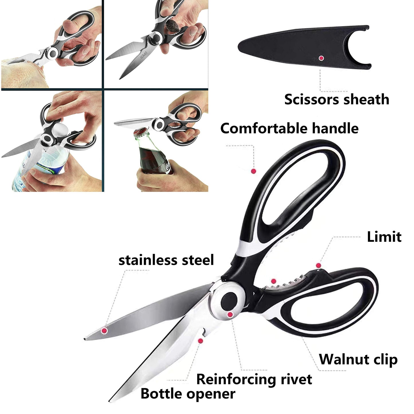 YLINSHA Fishing Knife, Fish Cleaning Kit 7 PC Set with Fish Knife, Fish Scale Cleaning Brush, Multi-Functional Scissors, Anti-Cutting Gloves, Fishbone Tweezers, Storage Bag