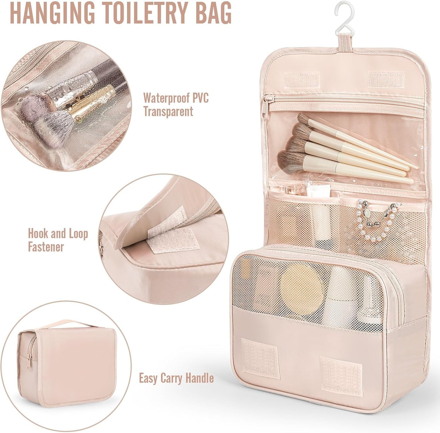 Veken Packing Cubes Set - Essential Travel Organizers for Beach Vacations | Includes Hanging Toiletry Bag