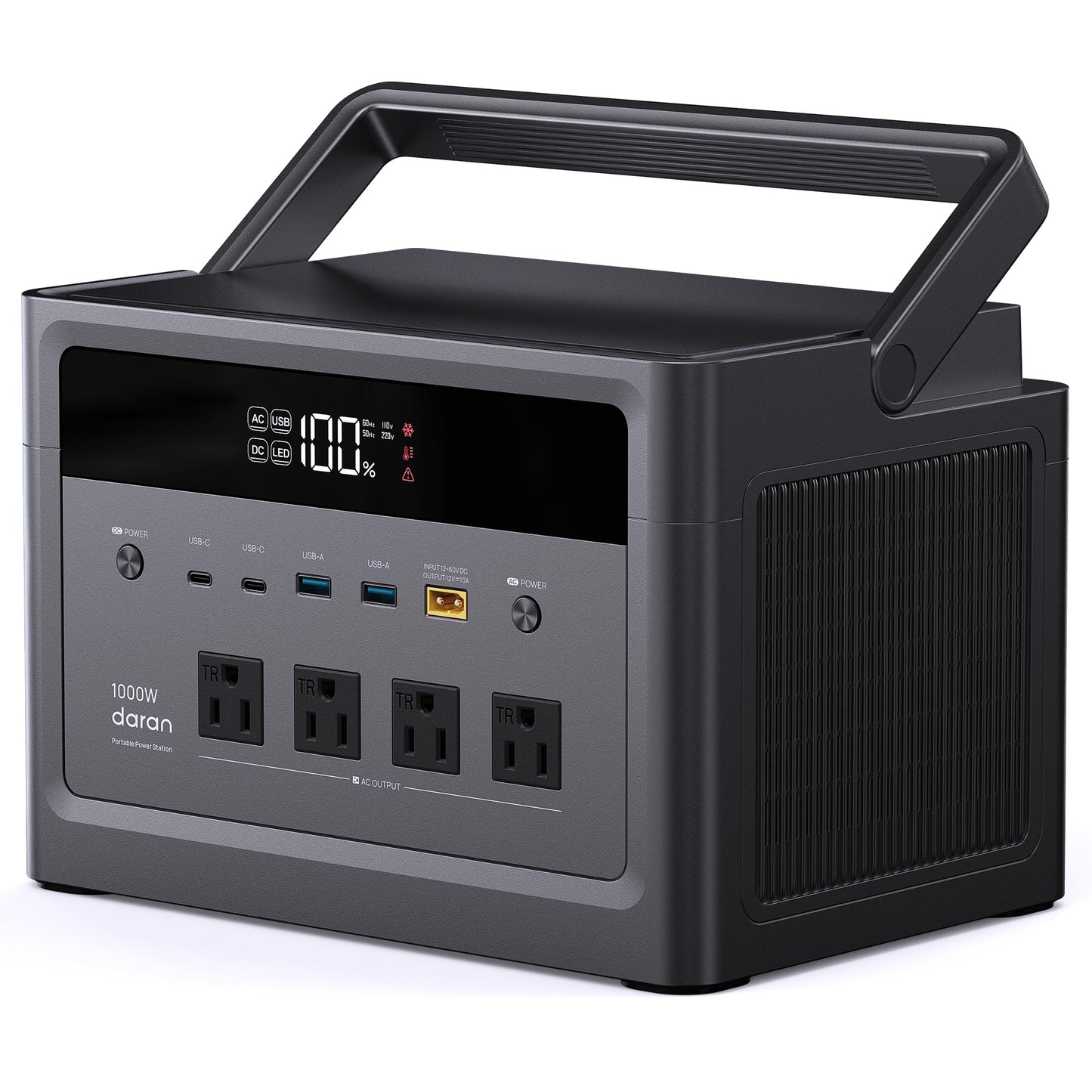 DaranEner 1000W Solar Generator (2000W Peak), 576Wh LiFePO4 Battery Portable Power Station, 1.8H Fast Charge, Home Emergency Backup, Portable Generator for RV Camping, Travel (Solar Panel Optional)