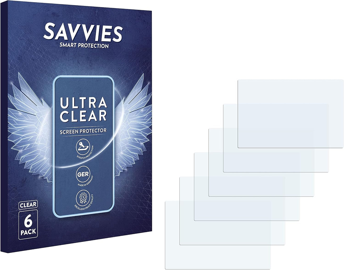 savvies 500 2018 6-Pack Screen Protector Compatible with Fiat Lounge Infotainment System Protection Film Clear
