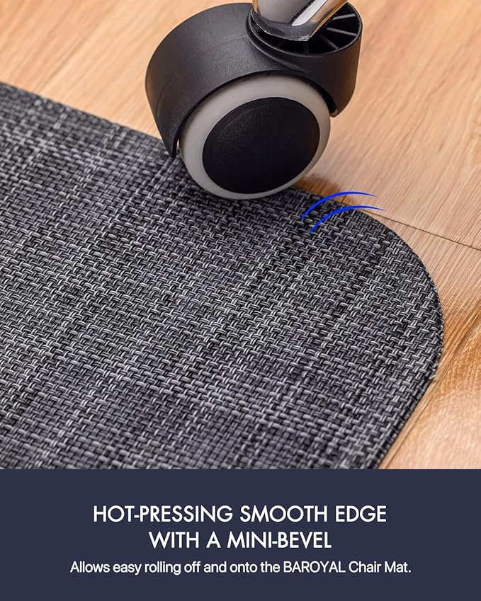 BARoyal Office Chair Mat for Hardwood Floor Under Desk Computer Rolling Chair Mat for Wood/Tile Floor Non-Slip Heavy Duty Desk Rug PVC Plastic Hard Floor Protector 46"x 60" (Cool Grey)