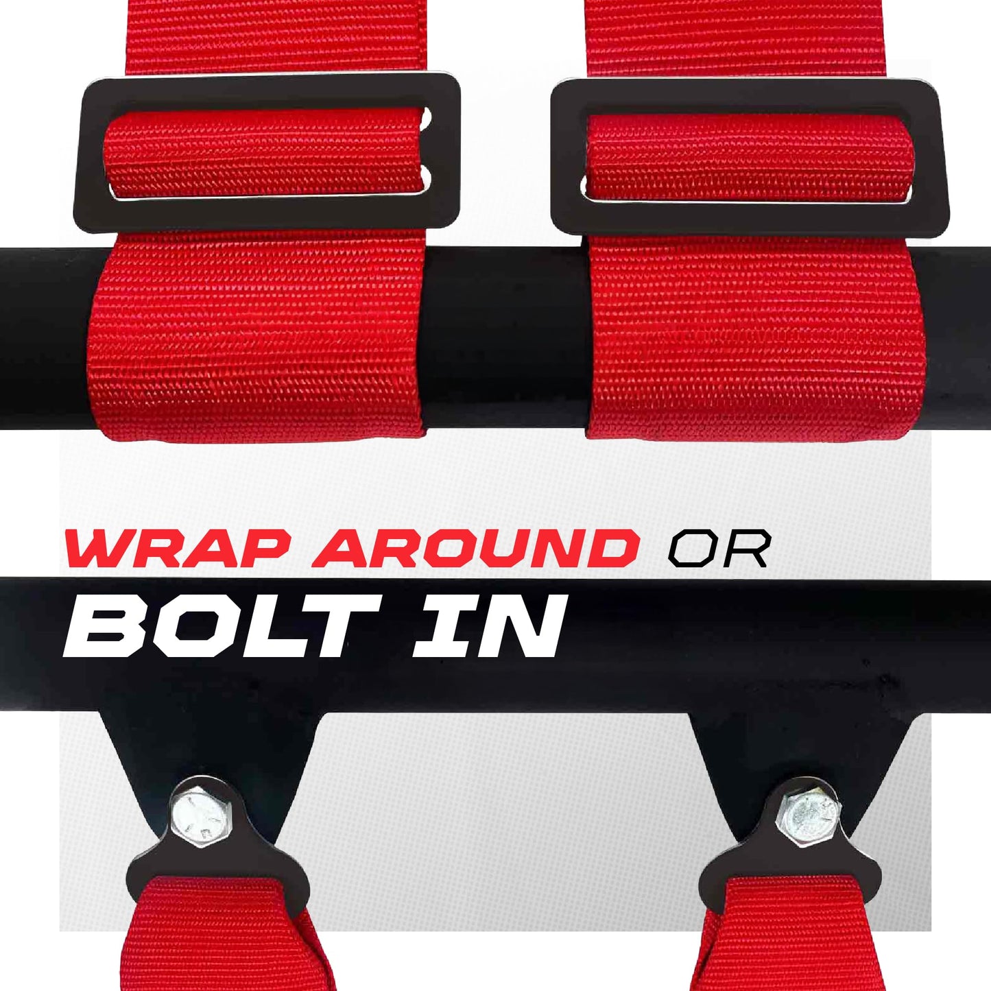 1pc Bandana Red 4 Point Harness for Bucket Seat, Quick Release, 7 Style Harnesses Racing Harness 4 point Race Car UTV RZR SXS [6078]