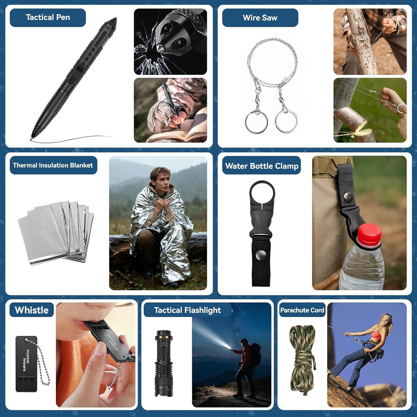 Survival Advent Calendar 2025 | 24-Day Christmas Countdown Gift Box for Outdoor Enthusiasts
