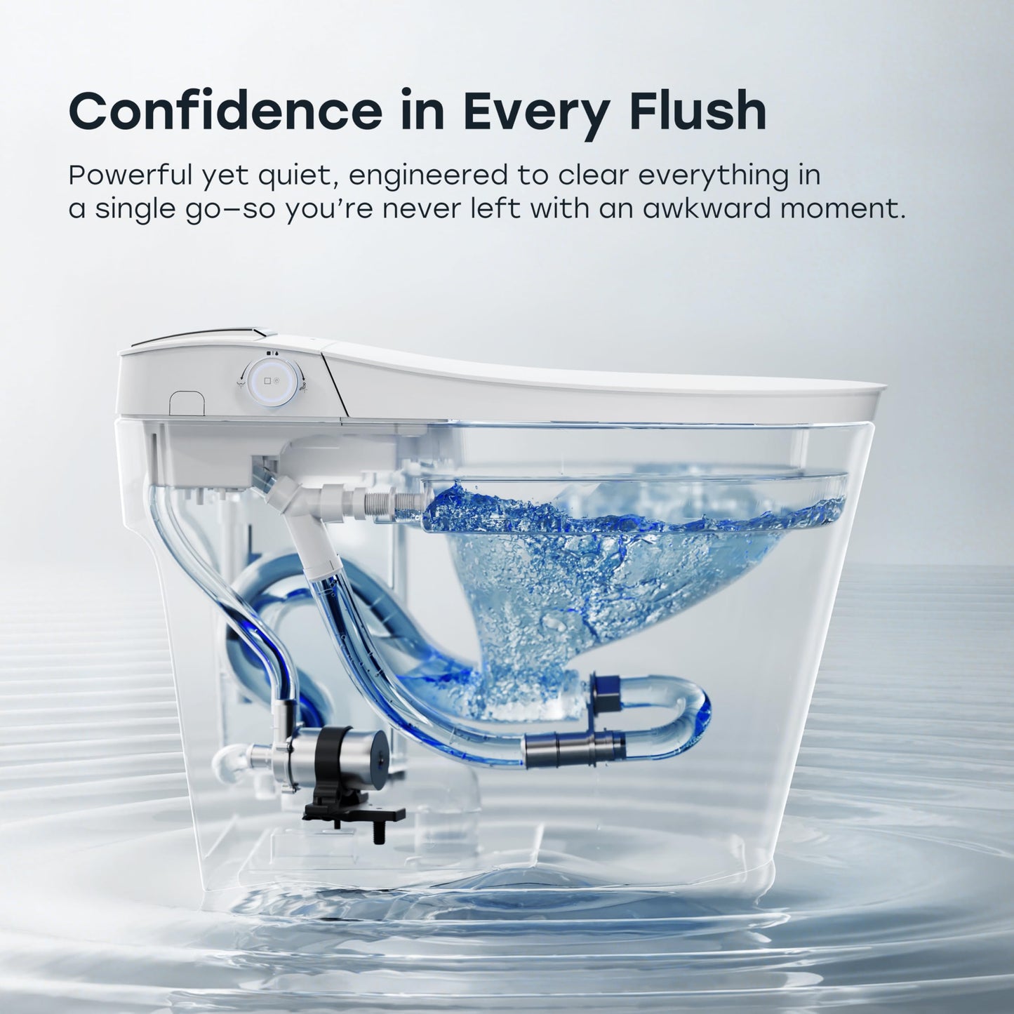 HOROW T39 Luxury Smart Toilet with Bidet, Modern Elongated Toilet for Bathroom Remodel, ADA Bidet Toilet with Anti-Splatter Foam Shield, Smart Display, Heated Seat & Instant Warm Water, Night Light