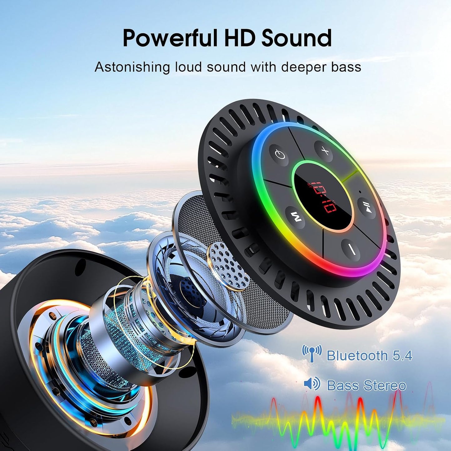 ZHINDVIS IPX7 Cup,8H Bluetooth Speaker, Shower Speaker Waterproof, Speakers Bluetooth Wireless with Rich Bass, Portable