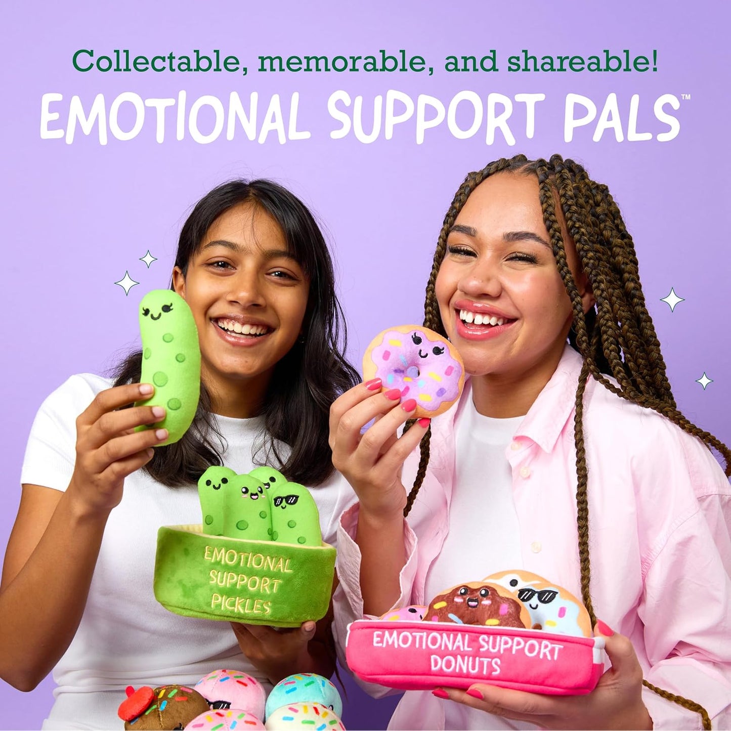 WHAT DO YOU MEME? Emotional Support Bunnies - Cuddly Plush Stuffed Animals for All Ages | Set of 5 with Basket