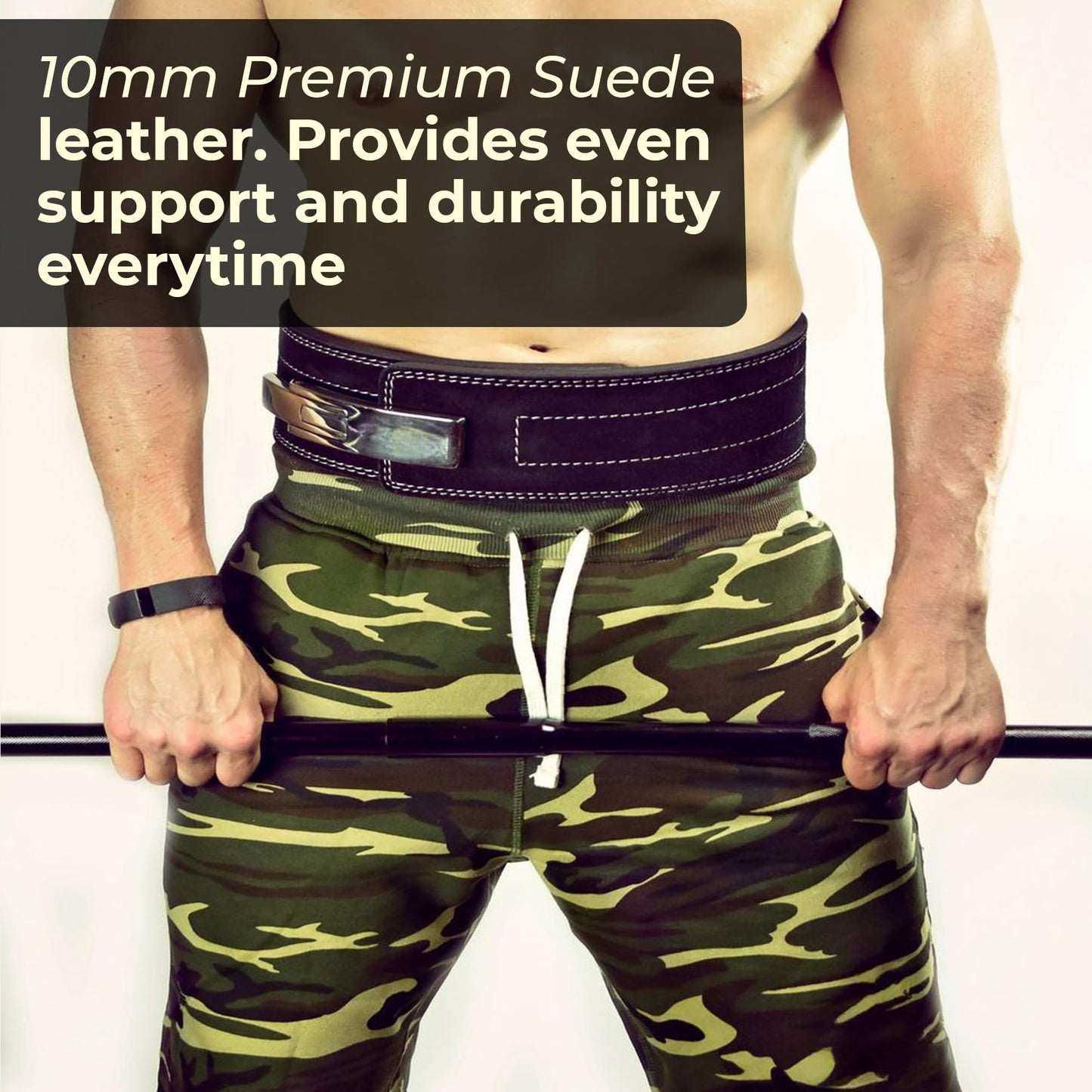 Flexz Fitness Lever Weight Lifting Belt Leather - 10MM 13MM Powerlifting Gym Belts for Men & Women - Lower Back Support for Weightlifting Deadlifts Squats Heavy Duty IPF Bodybuilding
