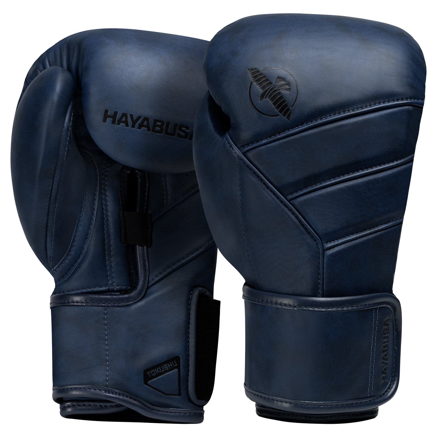 Hayabusa T3 LX Leather Boxing Gloves Men and Women for Training Sparring Heavy Bag and Mitt Work - Indigo, 12oz