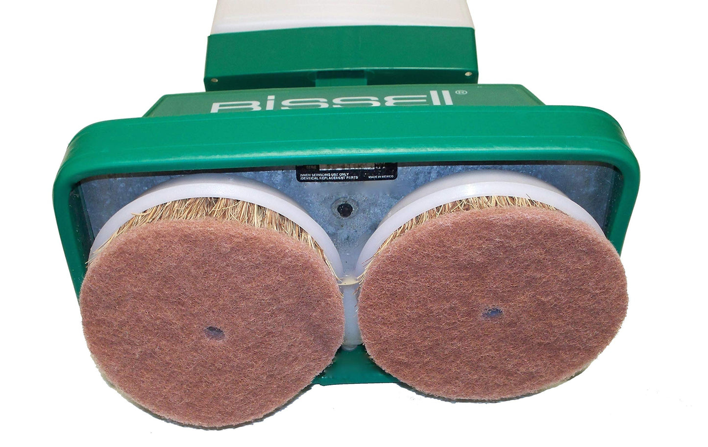 Bissell BigGreen BGFS5000 Portable Two Brush Floor Scrubber & Polisher, Polypropylene, 13"" W x 7"" D x 44"" H, White & Green