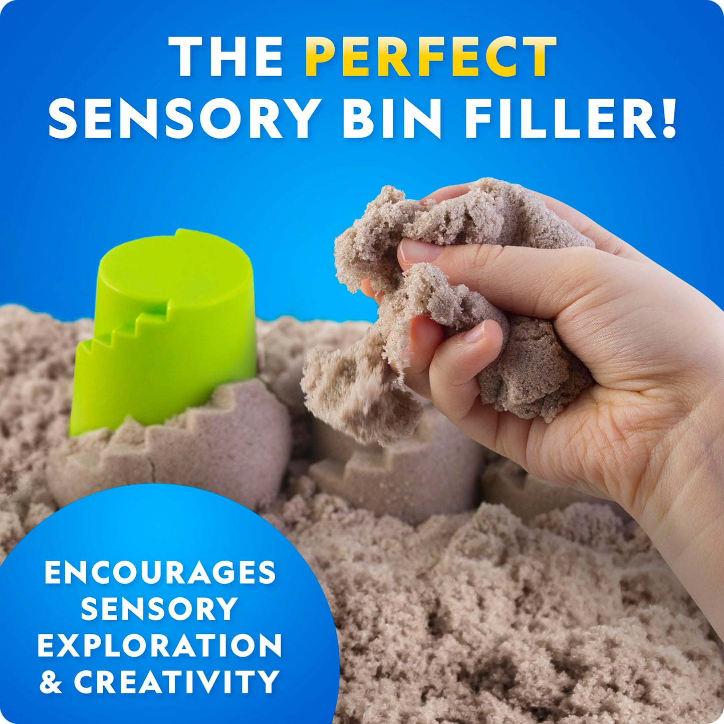 National Geographic Moon Sand - 24 Lbs. of Play Sand with Castle Molds (Natural) - A Fun No Mess Sensory Activity, Kids Play Set, Sensory Bin Filler
