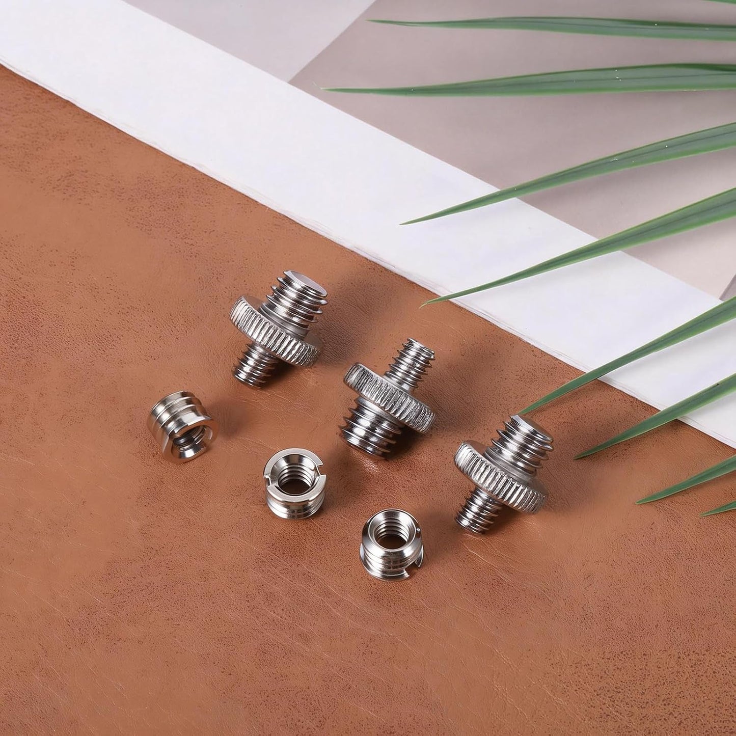 Xosjska 3 3/8 1/4 3 1/4 Inch 3/8 Inch PCS to Tripod Adapter and PCS to Mount Screws, Double Head Converter Precision