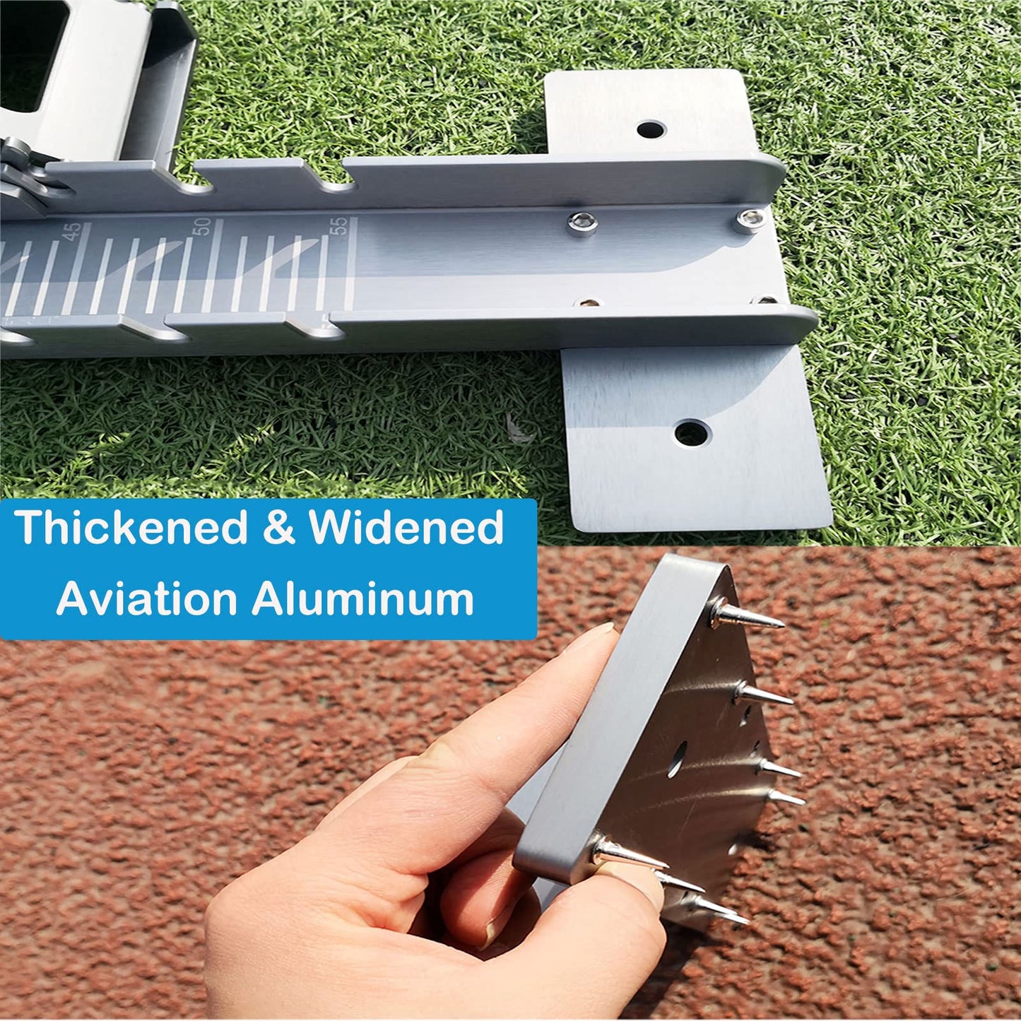 Supvision 35in High-Level Starting Blocks Aircraft Grade Aluminum Running Track Blocks Waterproof and Rustproof 4 Angle Adjustable Pedals for Track and Field Competition