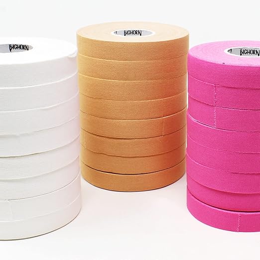 Bighorn Athletics Pro Series Jiu-Jitsu Finger Tape, 8-Rolls with Tin Holder, Enhanced Strength, Residue-Free (0.5-Inch, Nude)